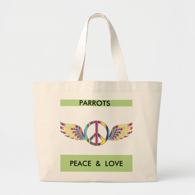 La bolsa de asas de la paz y del amor de los loros (Frente)