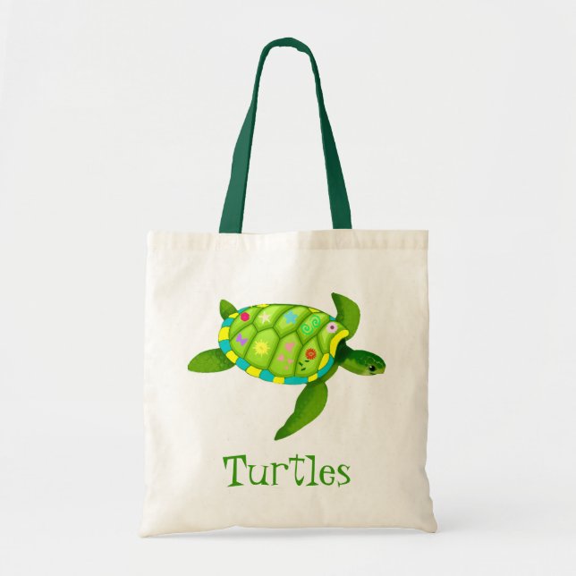 La bolsa de asas de la tortuga verde (Frente)