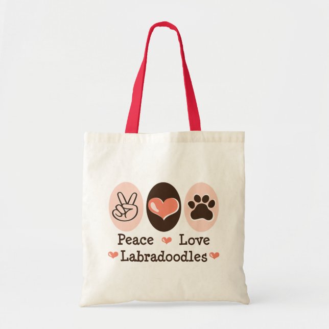 La bolsa de asas de Labradoodles del amor de la (Frente)