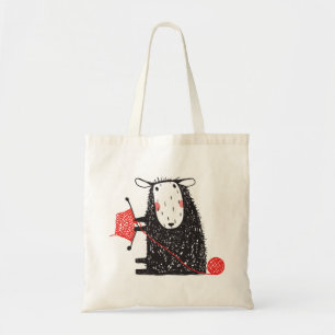 La bolsa de asas de las ovejas que hace punto