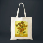 La bolsa de asas de los girasoles de Van Gogh<br><div class="desc">La bolsa de asas de los girasoles de Van Gogh. Pintura al óleo en lona a partir de 1888. El florero con quince girasoles sigue siendo uno de los trabajos de la vida más queridos de Vincent van Gogh. El uso brillante de amarillos evoca reservado finales del verano. Un gran...</div>