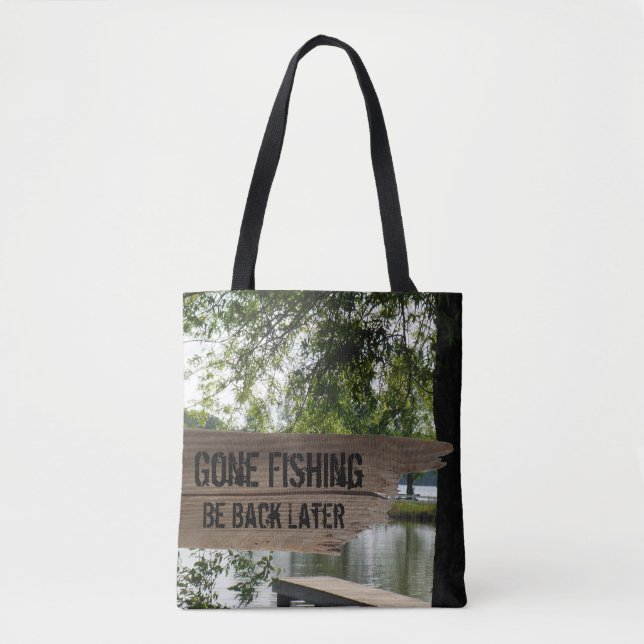 La bolsa de asas de madera pesquera ida divertida (Anverso)