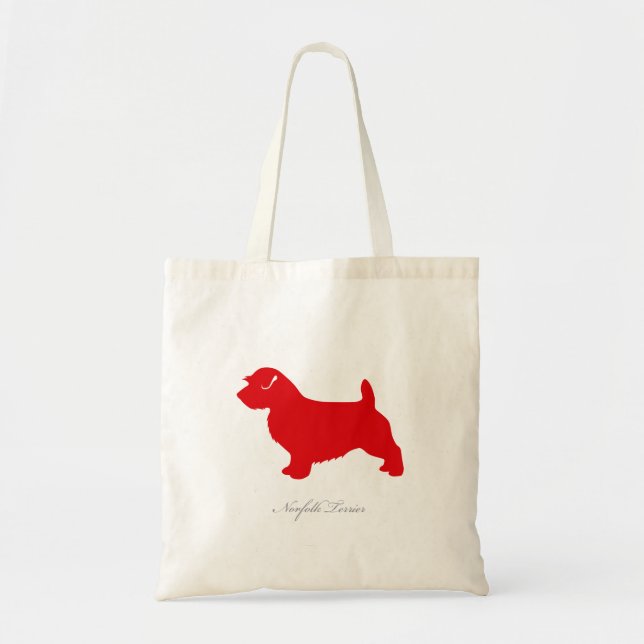 La bolsa de asas de Norfolk Terrier (silueta roja) (Frente)