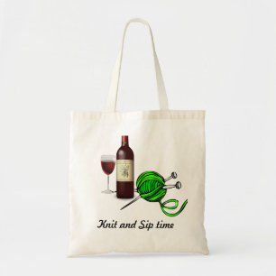 La bolsa de asas de punto y del sorbo