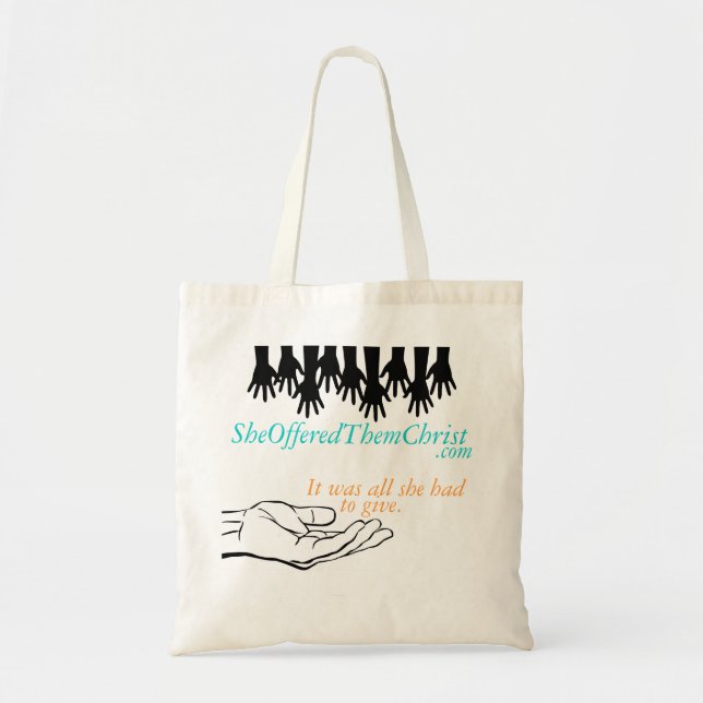 La bolsa de asas de SheOfferedThemChrist (Frente)