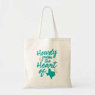 La bolsa de asas de Tejas Howdy, turquesa