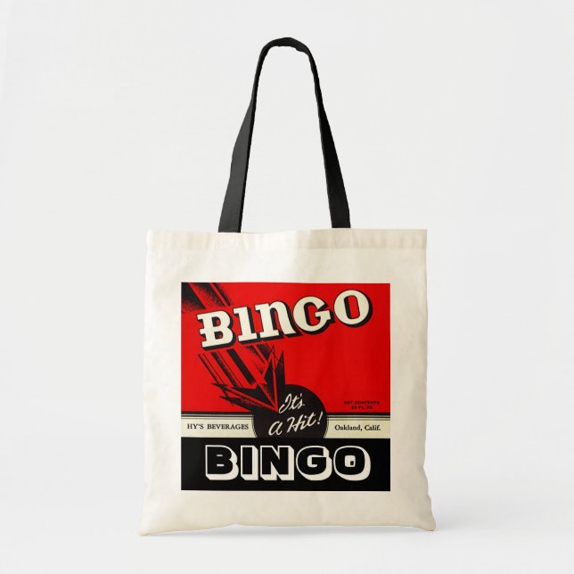 La bolsa de asas de totes retra del bingo del (Frente)