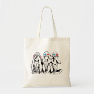 La bolsa de asas de tres monos