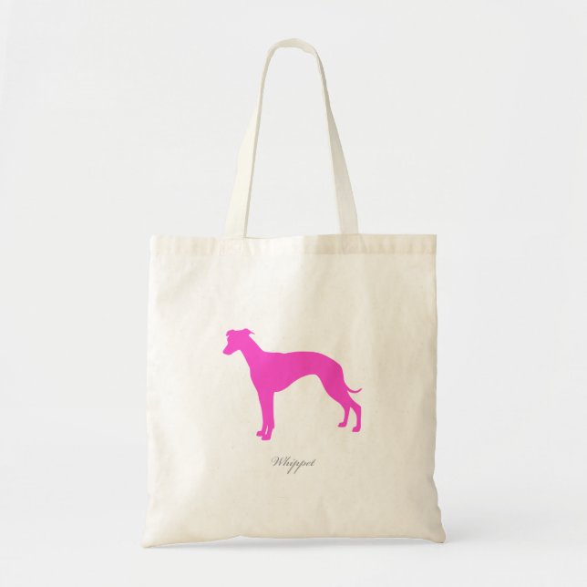 La bolsa de asas de Whippet (silueta rosada) (Frente)