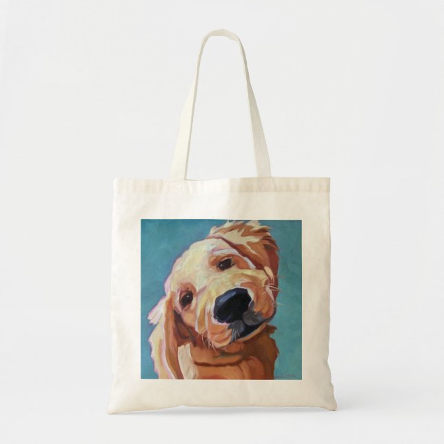 La bolsa de asas del arte del golden retriever del (Frente)