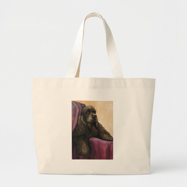 "La bolsa de asas del arte del perro de cocker (Frente)