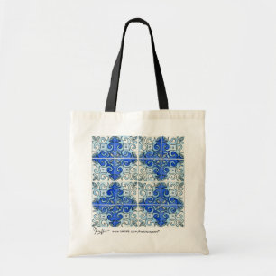 La bolsa de asas del azul del arte de la teja