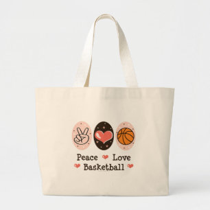 La bolsa de asas del baloncesto del amor de la paz