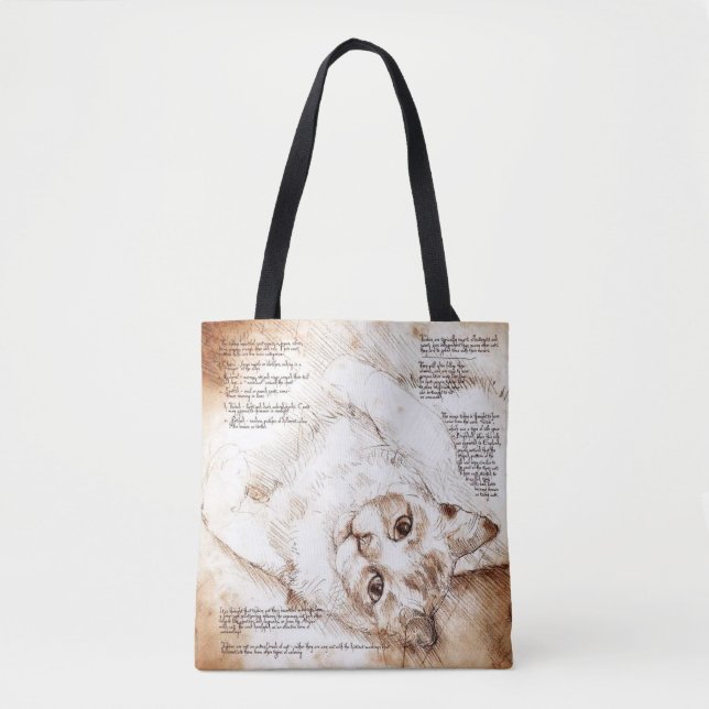 La bolsa de asas del bosquejo del gato de Leonardo (Anverso)