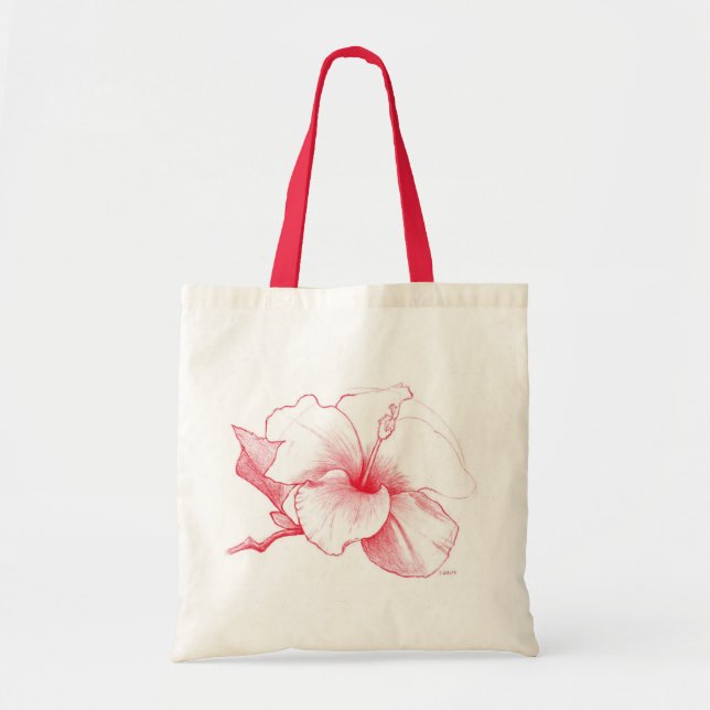La bolsa de asas del bosquejo del hibisco (Frente)