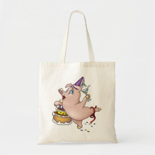 La bolsa de asas del cerdo del cumpleaños