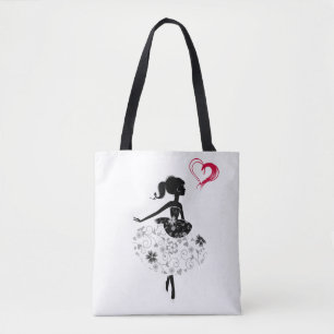 La bolsa de asas del chica del corazón del amor
