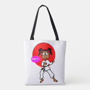 La bolsa de asas del chica del karate