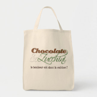 La bolsa de asas del chocolate y del calabacín