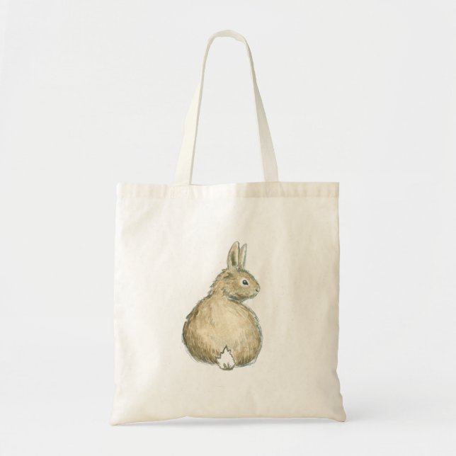 La bolsa de asas del conejito de la acuarela (Frente)