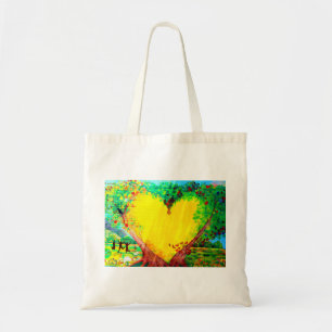 la bolsa de asas del corazón de oro