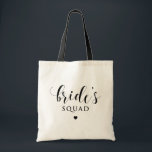 La bolsa de asas del corazón del pelotón de la<br><div class="desc">La bolsa de asas elegante del boda que ofrece caligrafía moderna negra con acento del corazón. El regalo perfecto para los bodas y las duchas nupciales.</div>