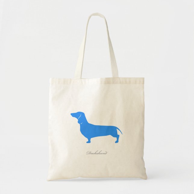 La bolsa de asas del Dachshund (versión lisa azul (Frente)