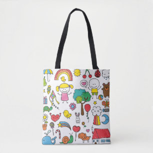 La bolsa de asas del dibujo de los niños