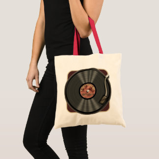 La bolsa de asas del disco de vinilo del vintage