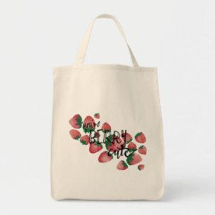 La bolsa de asas del diseño de la acuarela, baya
