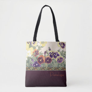 La bolsa de asas del diseño de la violeta de