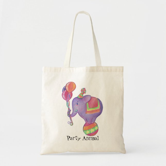 La bolsa de asas del elefante del fiesta (Frente)