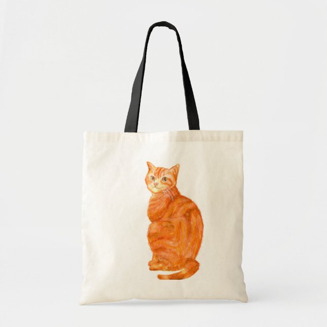 La bolsa de asas del gato del jengibre (Frente)