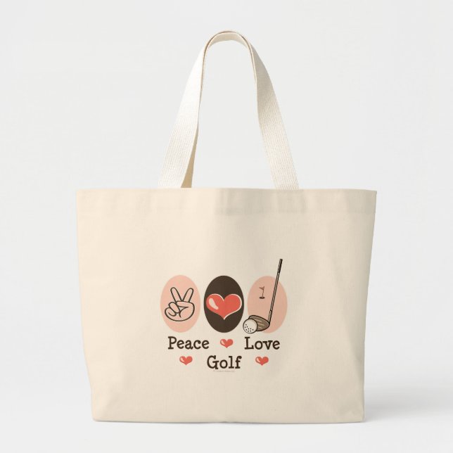La bolsa de asas del golf del amor de la paz (Frente)