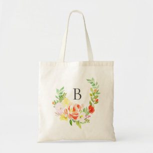 La bolsa de asas del monograma de la guirnalda de