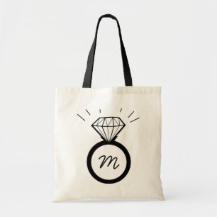La bolsa de asas del monograma del anillo de