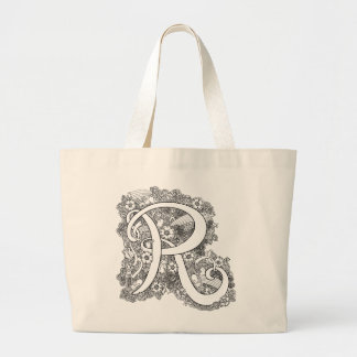 La bolsa de asas del monograma del doodle del zen