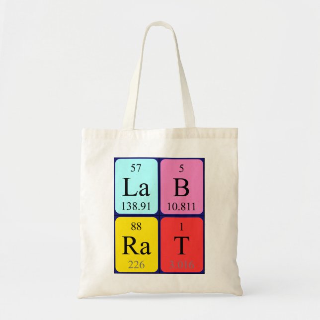 La bolsa de asas del nombre de la tabla periódica (Frente)