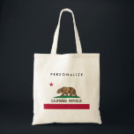 La bolsa de asas del personalizado de la bandera<br><div class="desc">La bolsa de asas del personalizado de la bandera del estado de la república de California. Añada su propio nombre, monograma o cita personalizado. La lona empaqueta para los libros de escuela, las compras, los favores de banquete de boda, las reuniones de familia, la reunión, el negocio, la oficina, la...</div>