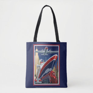 La bolsa de asas del poster del viaje del vintage