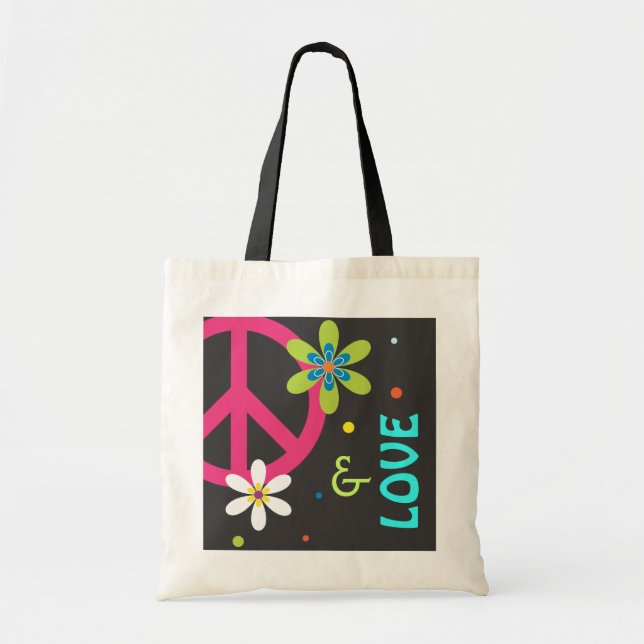 La bolsa de asas del signo de la paz y del amor (Frente)