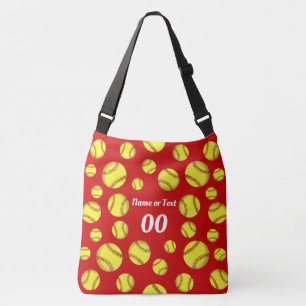 La bolsa de asas del softball con nombre, número
