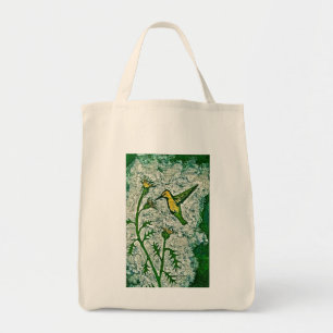 La bolsa de asas del ultramarinos con el colibrí