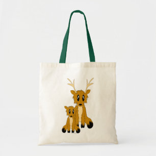 La bolsa de asas desaliñada linda del reno del