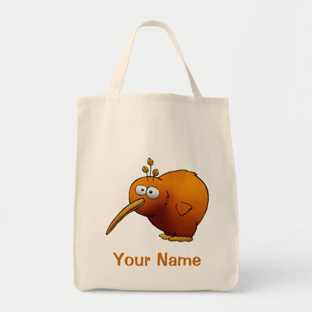 ¡La bolsa de asas, dibujo animado lindo del pájaro (Frente)