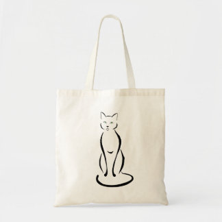 La bolsa de asas elegante linda del gato