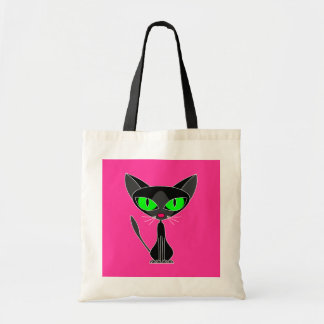La bolsa de asas felina de lujo del gato negro