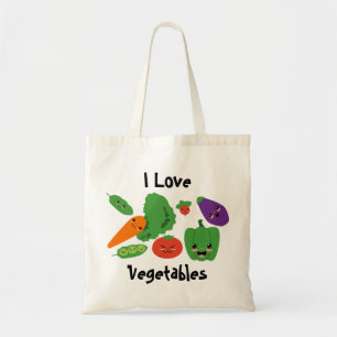 La bolsa de asas feliz de las verduras