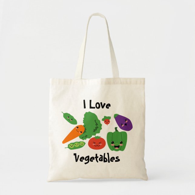 La bolsa de asas feliz de las verduras (Frente)