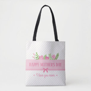 La bolsa de asas feliz floral elegante del día de